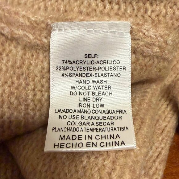 NWT &merci Camel Soft Knit Puff Sleeve Sweater – Size S / Small | Cozy - Picture 5 of 6